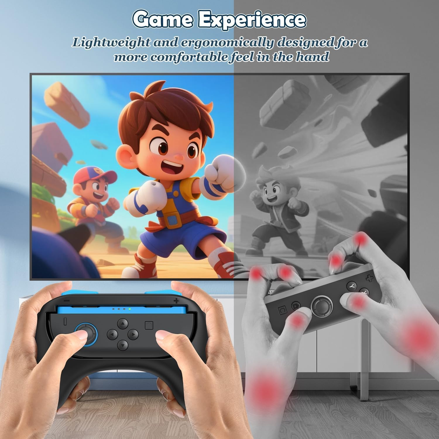 2-Pack Joycon Controller Grips for Switch 2 (2025)｜Ergonomic Replacement Hand Grips for Nintendo Switch 2 Joy-Con Controllers｜Non-Slip, Comfortable & Secure Hold for Enhanced Gaming (Black)​ image number 2