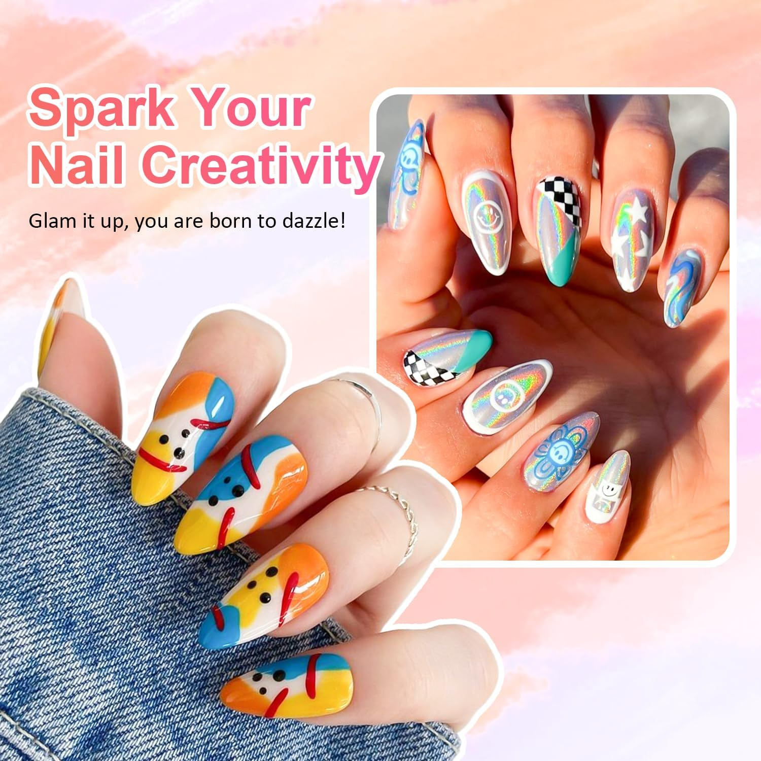 LEDSUUEI Nail Polish Pen Set, 12 Colours, Nail Art Graffiti Pen, Nail Drawing Pen, Waterproof 3D Nail Art Pen, Nail Polish Pens, Nail Dotting Tools, Acrylic Paint Pens, Drawing and Painting Point image number 5