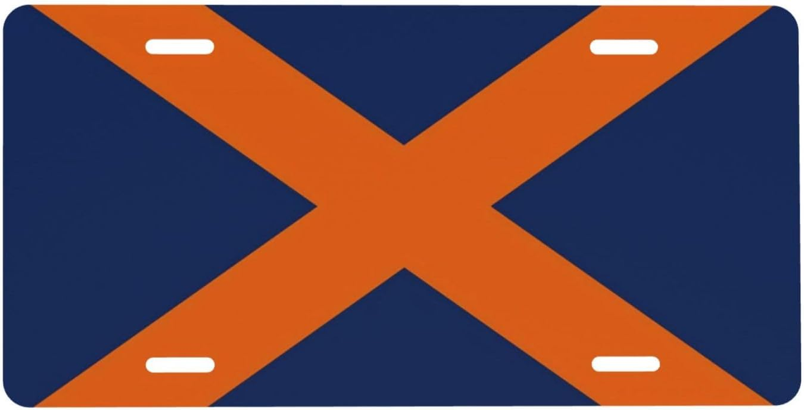 KOSUES Auburn Alabama Flag Aluminum License Plate 6 X 12 Inch Metal Car Front License Plate Cover Car Decor Accessory Novelty Vanity Decoration Tag with 4 Holes Gift for Men Women