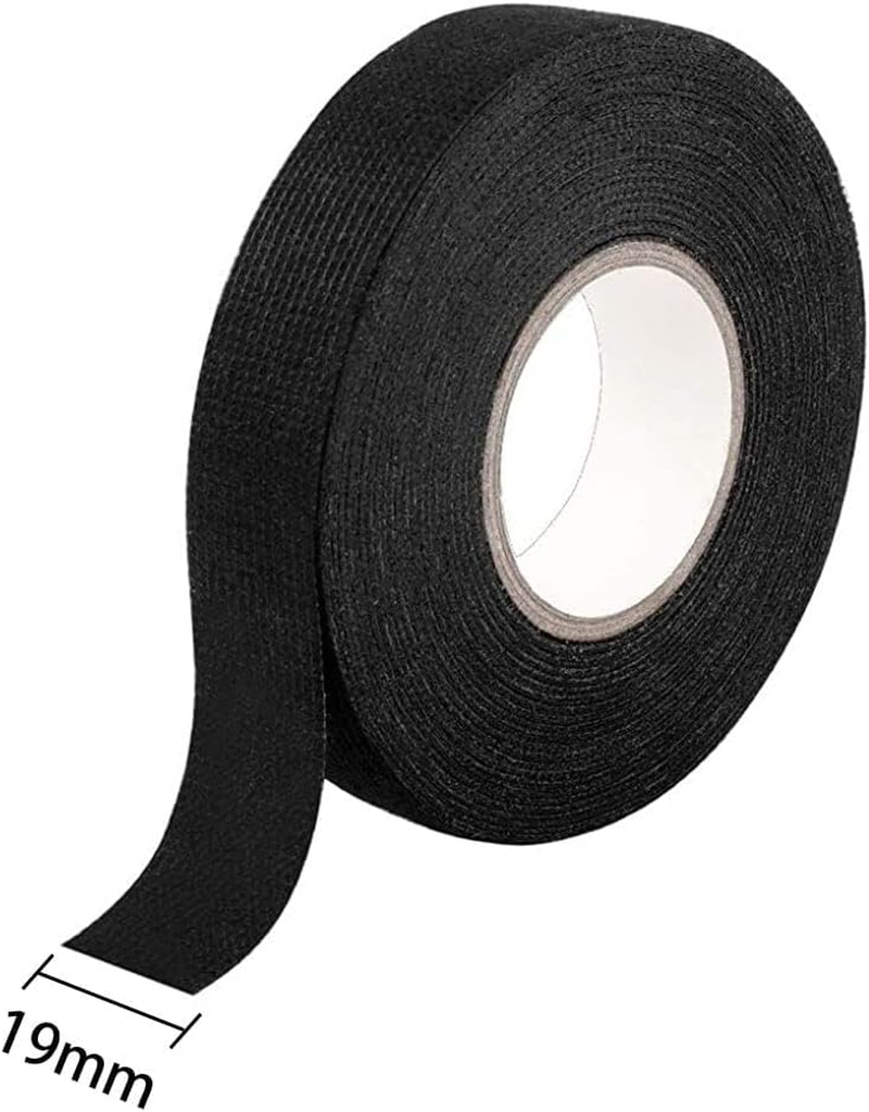 Electrical Tape, 2 Pcs 19Mm*15M High Temp Wiring Harness Tape for Automotive Engine and Electrical Wiring (Black)