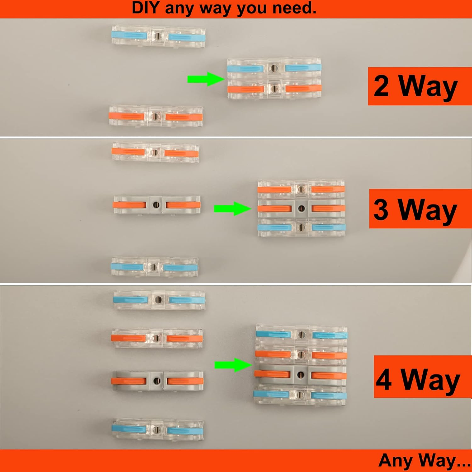 30Pcs Lever Wire Connectors, 1 Conductor Compact Wire Connectors, 1 to 1 Inline Electrical Connectors, DIY Compact Splicing Wire Connectors, Quick Connect Wire Connectors Butt Terminals image number 2