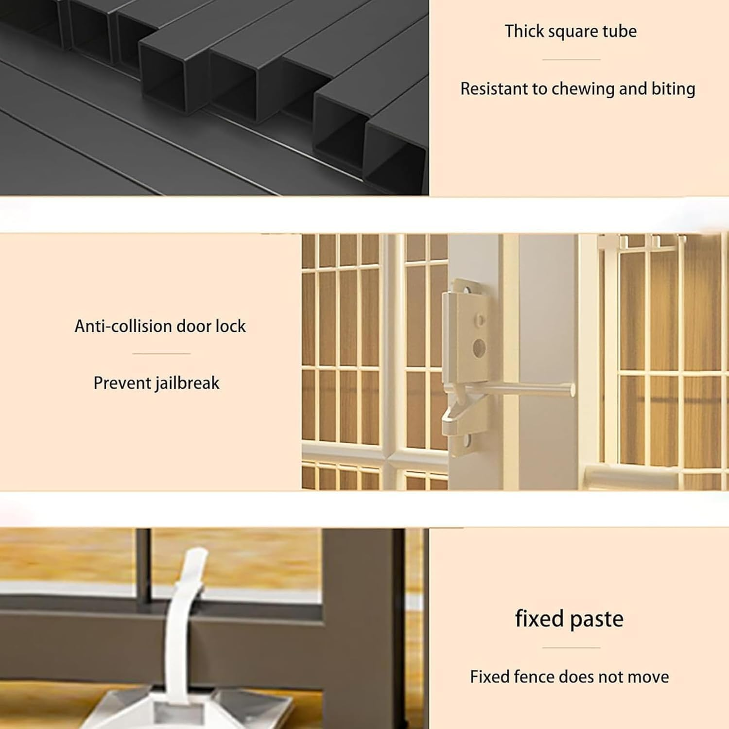 Andwoork Dog Playpen, Outdoor 6 Panels Heavy Duty Dog Pen, Puppy Playpen Indoor Anti-Rust Exercise Fence with Doors, Easy Assemble Foldable Dog Crate for Puppy Cat Bunny Medium Dogs(White) image number 2