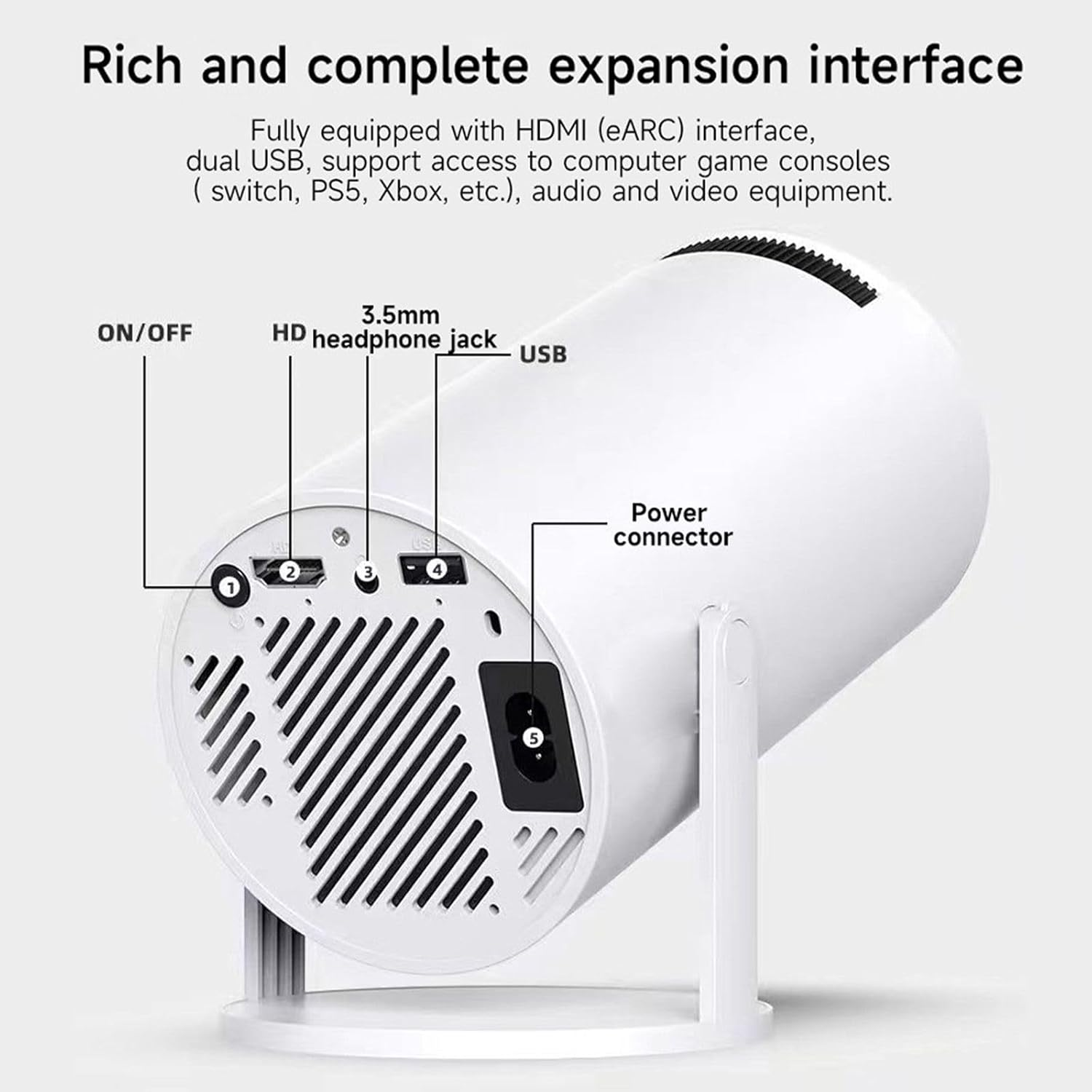 Oolong Mini Projector 4K 1080P Portable Projector Support with Android System Wifi 6 BT 5.0, Smart Projector Auto Horizontal Correction, 180&deg;Rotatable Outdoor Movie Projector for Phone/Laptop//Tv image number 1