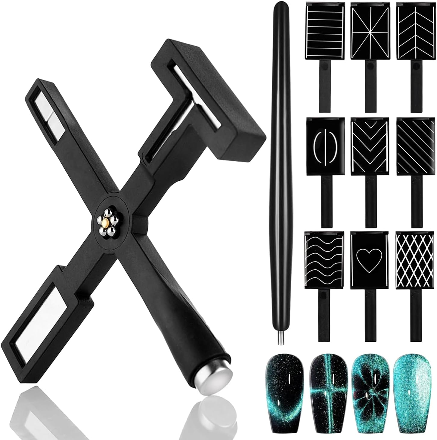 11Pcs Nail Magnet for Cat Eye Gel Nail Polish Magnet Set 5 in 1 Multifunction Wand Cat Eye Magnetic for Nails Cat Eye Magnets Sticks Magnet Nail Polish Design Tools Nail Art DIY