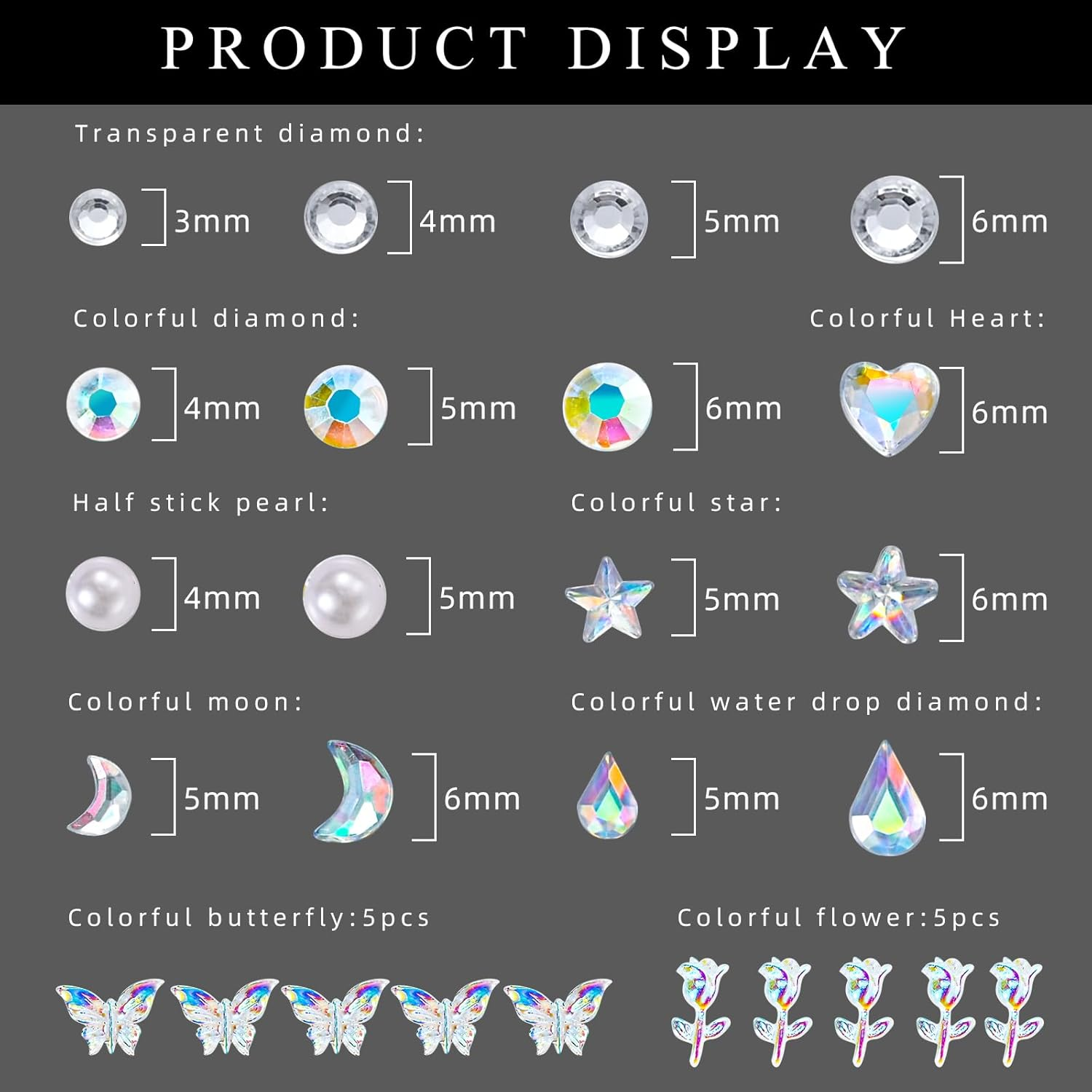 Face Gems Self-Adhesive Rhinestones Stickers for Makeup Eyes, Star Eye Body Stickers Acrylic Crystal Pearls Tattoos for Women Girls image number 4