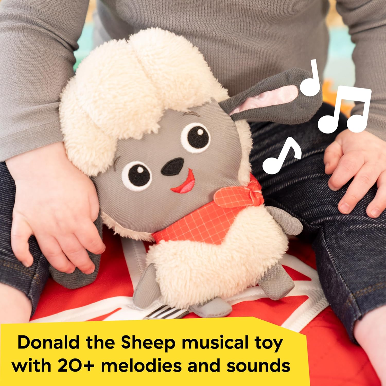 Ingenuity Baby Einstein Farm Explorers Happy Harvest Touch & Feel Baby Play Gym & Mat with 5 Removable Toys, 20+ Songs & Sounds, Ages 0+ Months image number 4