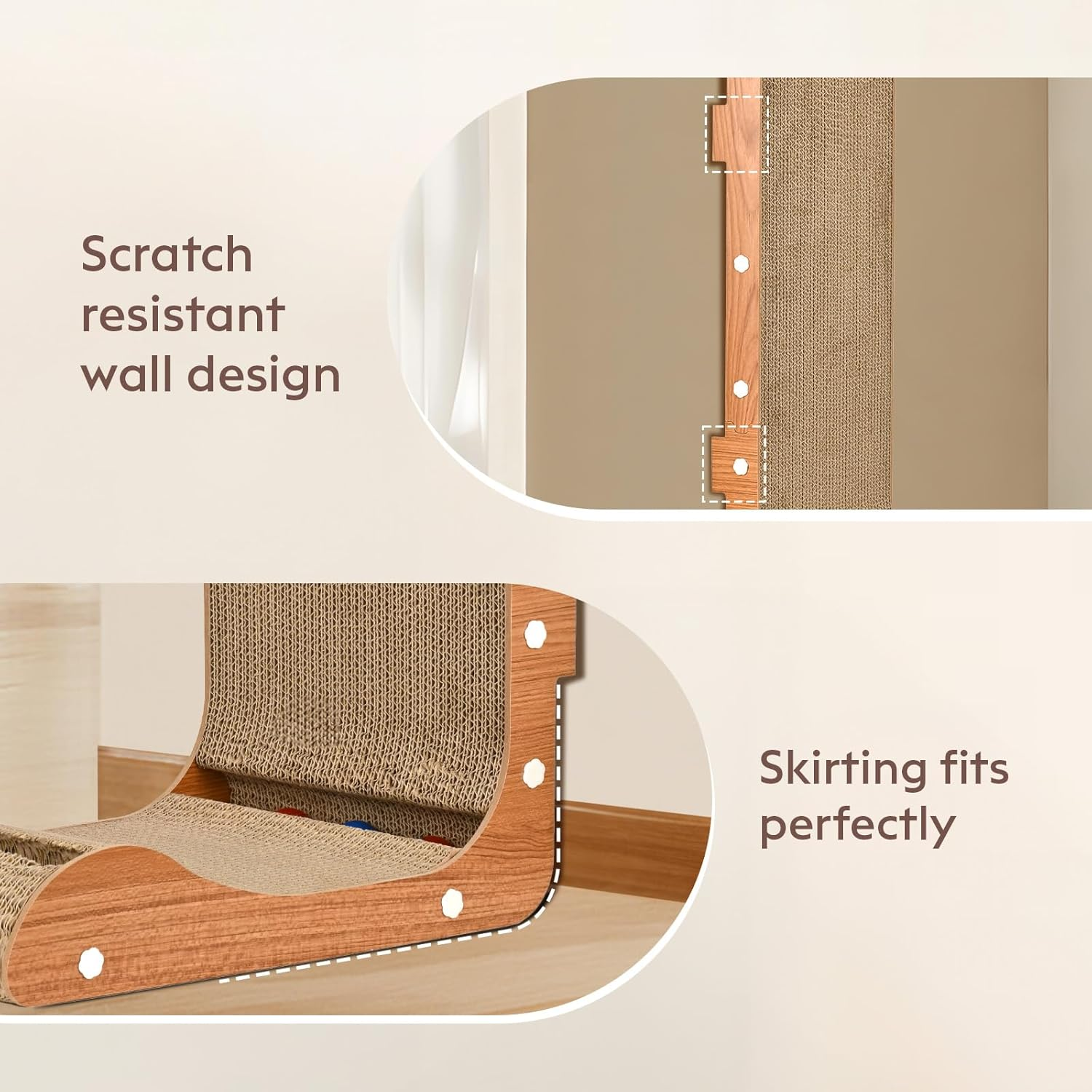 Cat Scratch Board, Vertical Wear-Resistant Non Shavings Cat Nest Integrated Scratch Resistant image number 4