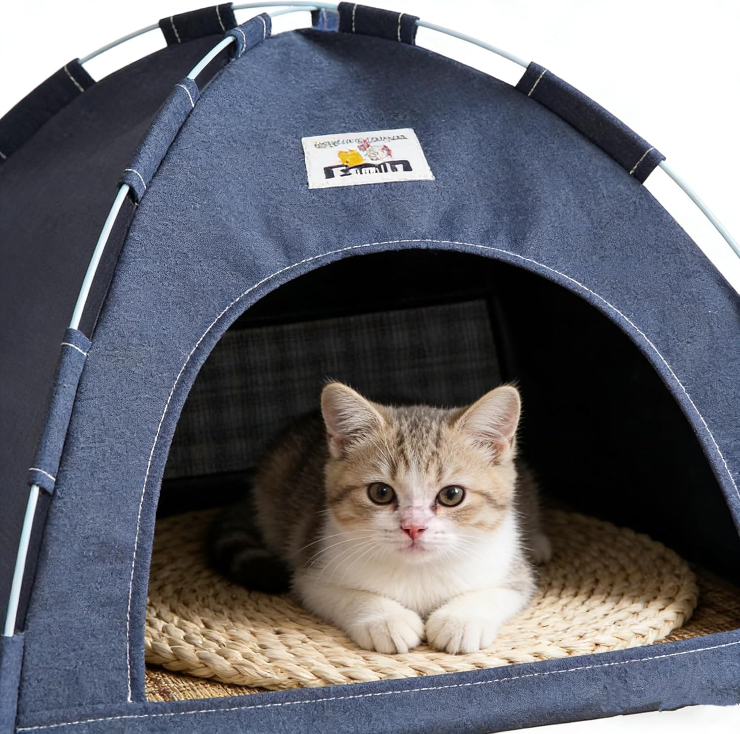 Dog/Cat Tent Bed, Four Seasons Universal Breathable, Washable Dog House for Indoor and Outdoor Use,Removable, Foldable, Portable (GY, M) image number 1