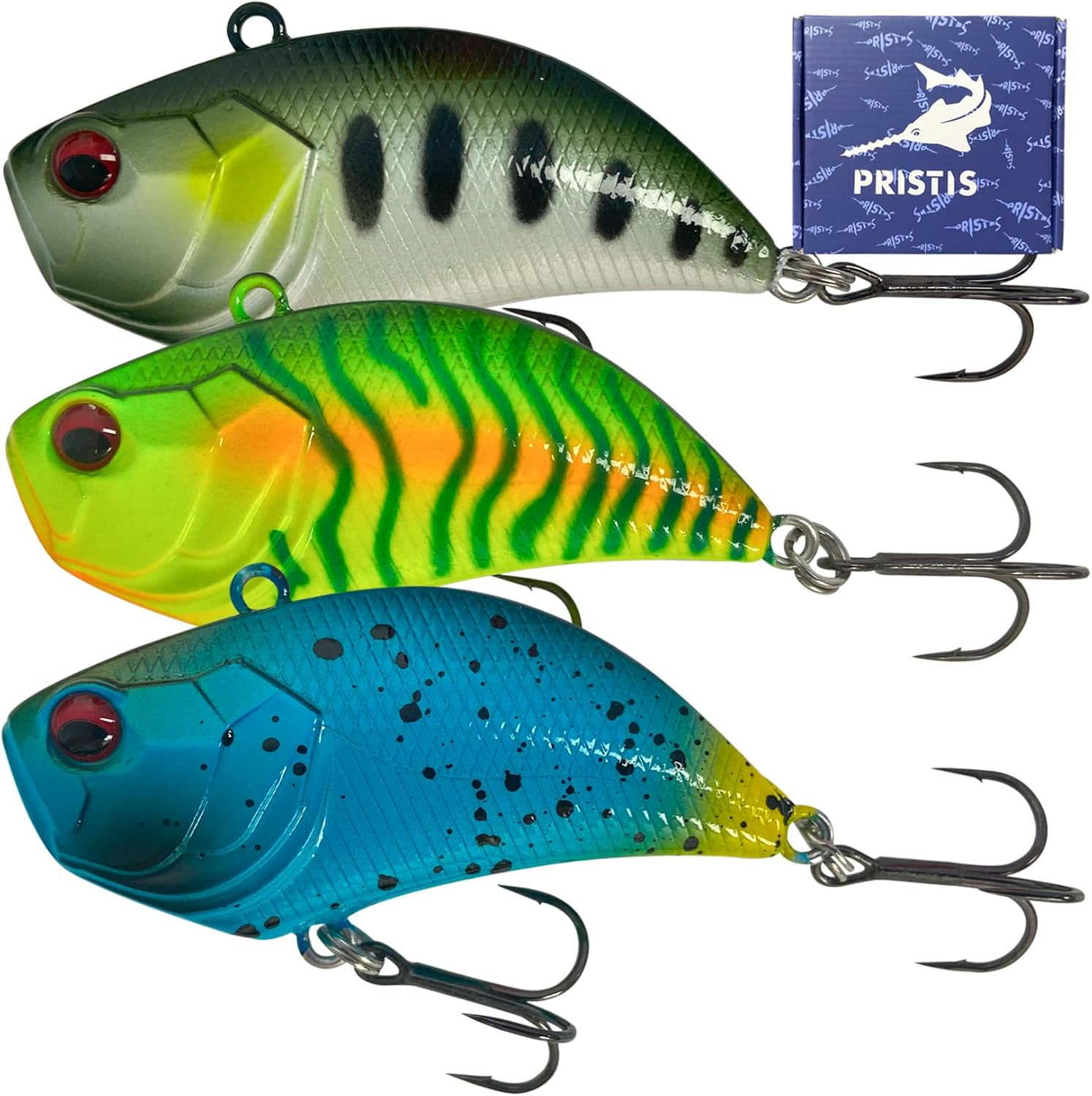 Pristis Fishing Lures for Freshwater & Saltwater, Sinking Vibe Lipless Crankbaits with Sharp Hooks, Jig Head Soft Baits and Swim Jigs, Micro Blade Baits, Pre-Rigged Swimbaits Kit for Bass Trout Pike
