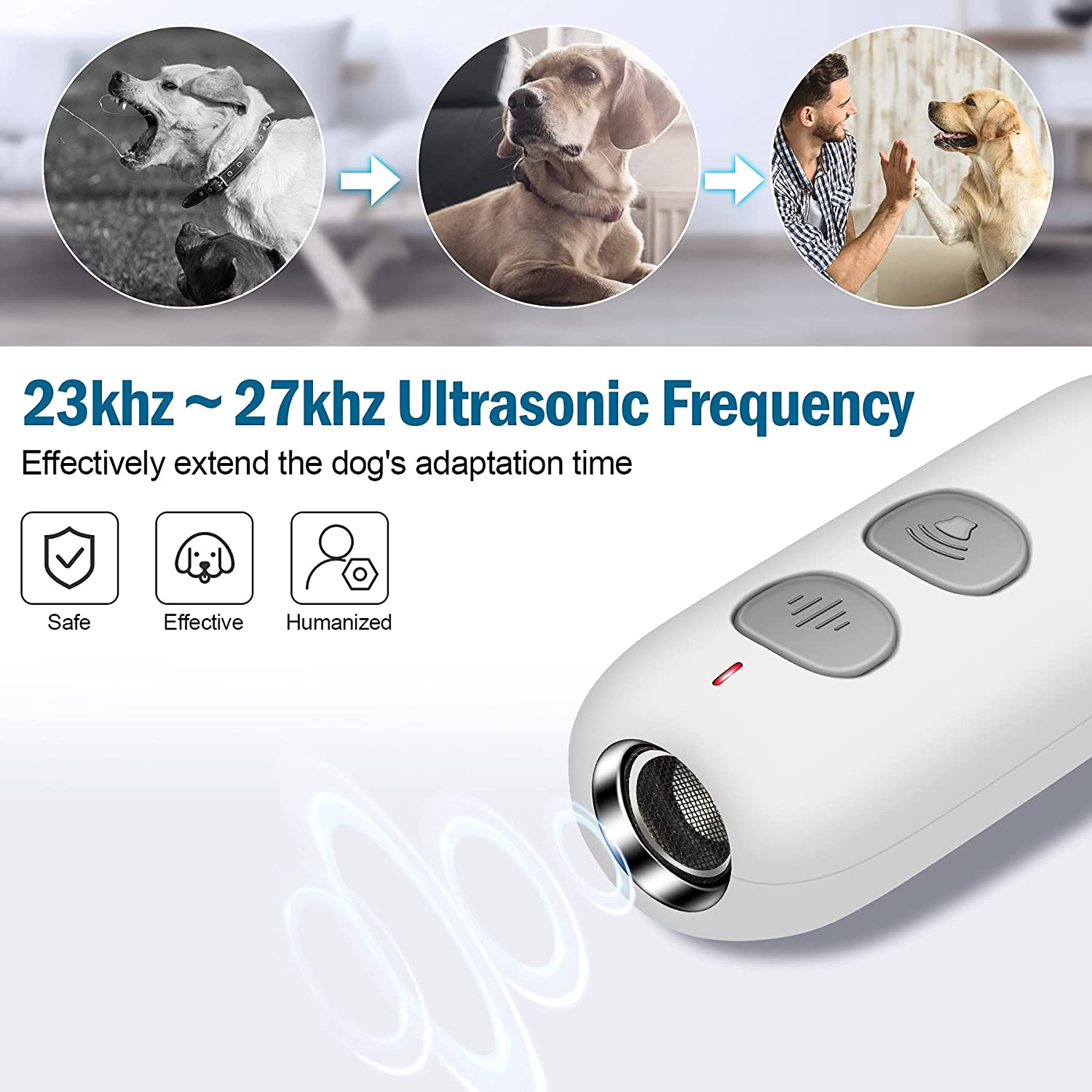 PATPET Dog Barking Control Device - Ultrasonic Dog Bark Deterrent, Handheld Dog Behavior Training Tool up to 30 Ft Effective Control Range Suitable Dogs Safe to Use Indoor & Outdoor image number 1