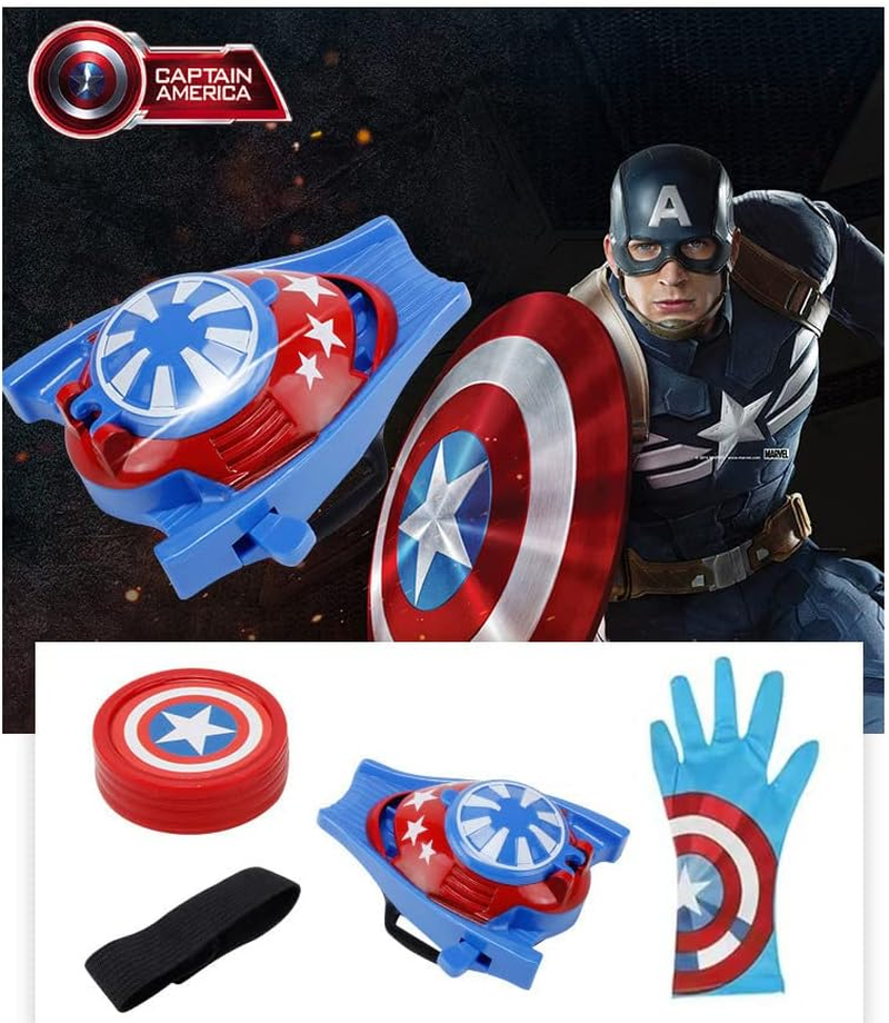 Ricjurzzty Superhero Costume Set for Kids Superhero Capes ， Masks ， Toys and Costume Gloves Halloween Cosplay Birthday Party for Kids (Blue) image number 2