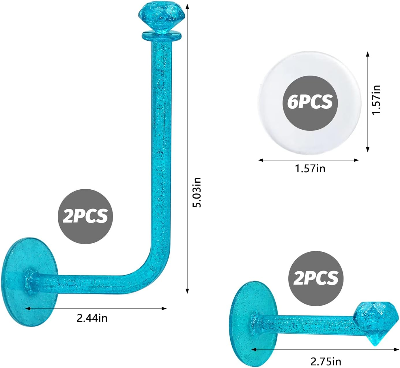 4Pcs Headband Holder Stand Scrunchie Organizer, Girls Hair Accessories Organizer Storage for Headband Hairband Hair Ties, Clear Glitter Adhesive Scrunchy Holder Scrunchie Storage image number 6