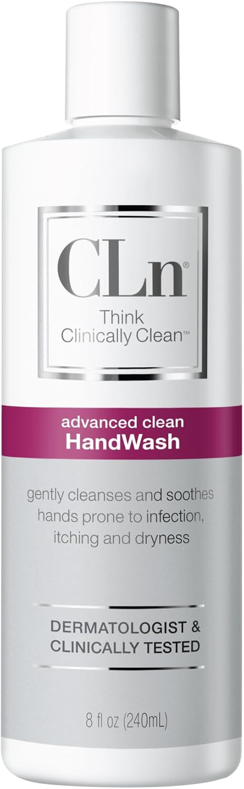 Cln&reg; Handwash - Advanced Hygiene for Hands, Formulated with Glycerin, for Sensitive Skin Prone to Hand Dermatitis, Redness, Irritation, Eczema, and Rash, Fragrance-Free, 8 Fl. Oz. image number 4