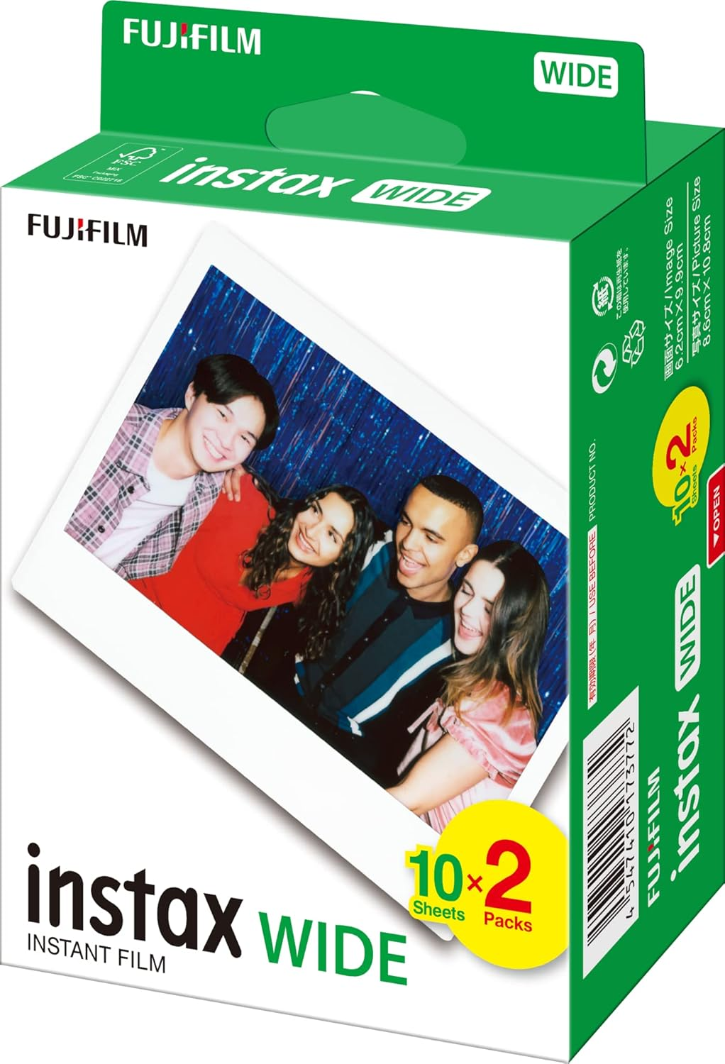 Instax Fujifilm Wide Film, White 20 Pack image number 1