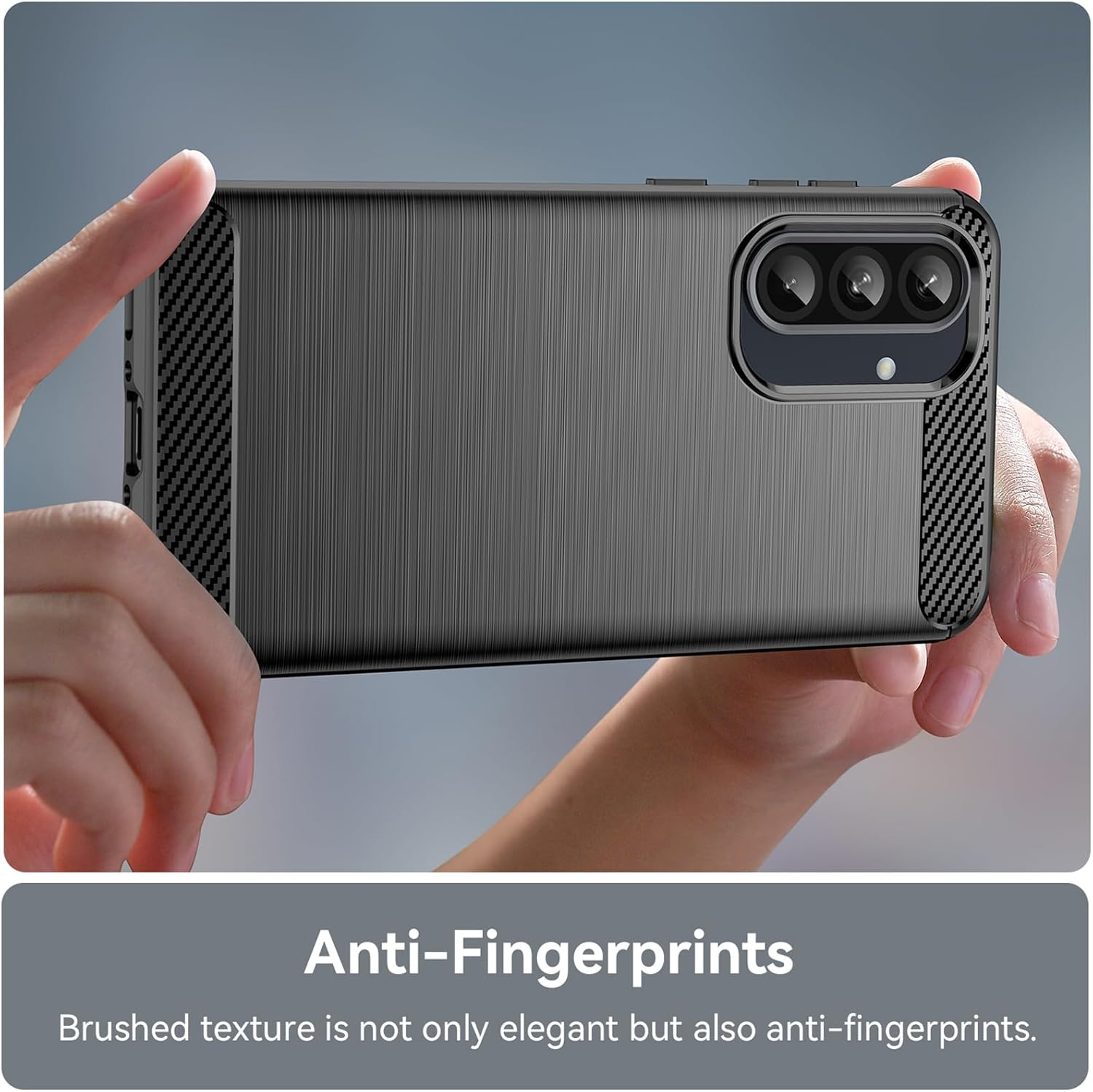 HEYUS Case for Samsung Galaxy A56 5G, Shock-Absorption Brushed Flexible Soft Carbon Fiber Protective Cover image number 5