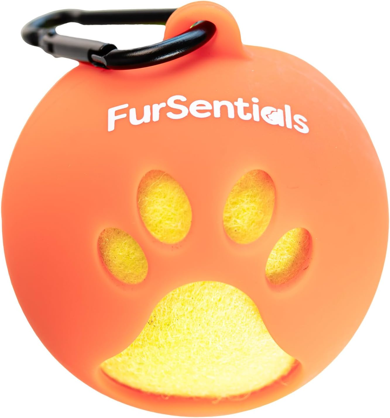 Dog Squeaky Tennis Ball with Silicone Dog Ball Holder for Dog Leash - with Carabinar Attachment Clip - Squeaky Dog Toy Is a Dog Leash Accessory - Hands-Free Dog Walking Accessory_Mint Green Ball Buddy