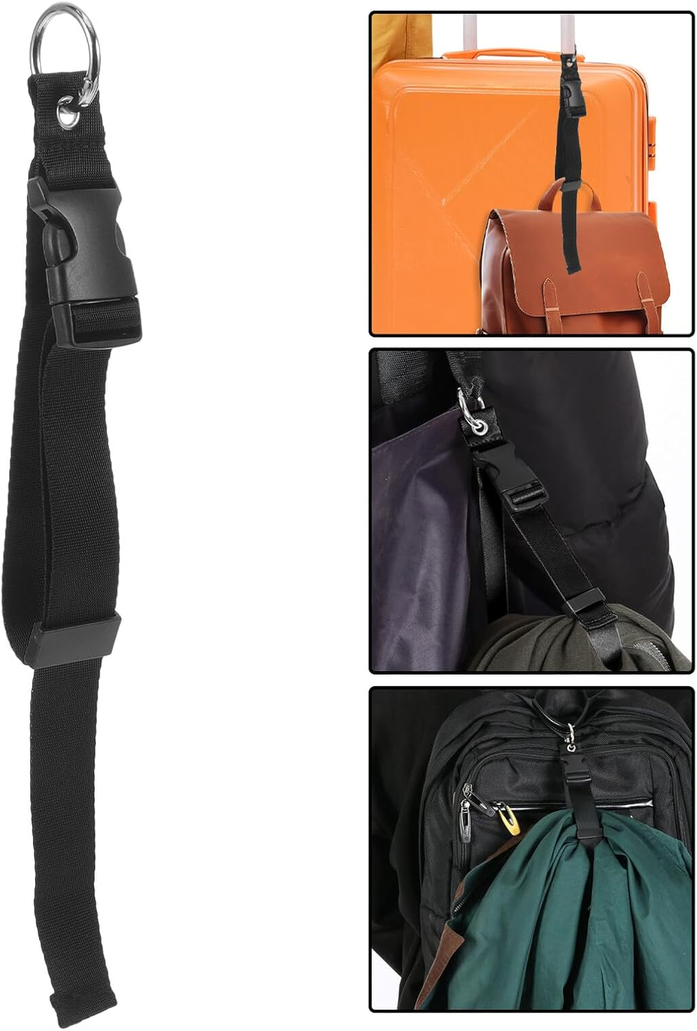 MOBUTOFU 4Pcs Travel Luggage Buckle Straps with Snap Clasp for Backpack Replacement Outdoor Packing Belt for Hiking Camping Suitcase Security and Easy Carrying image number 6