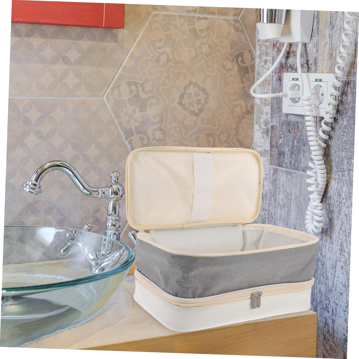 VICASKY Hair Tool Travel Case Hair Dryer Organizer Bag Travel Carry Bag for Women image number 6