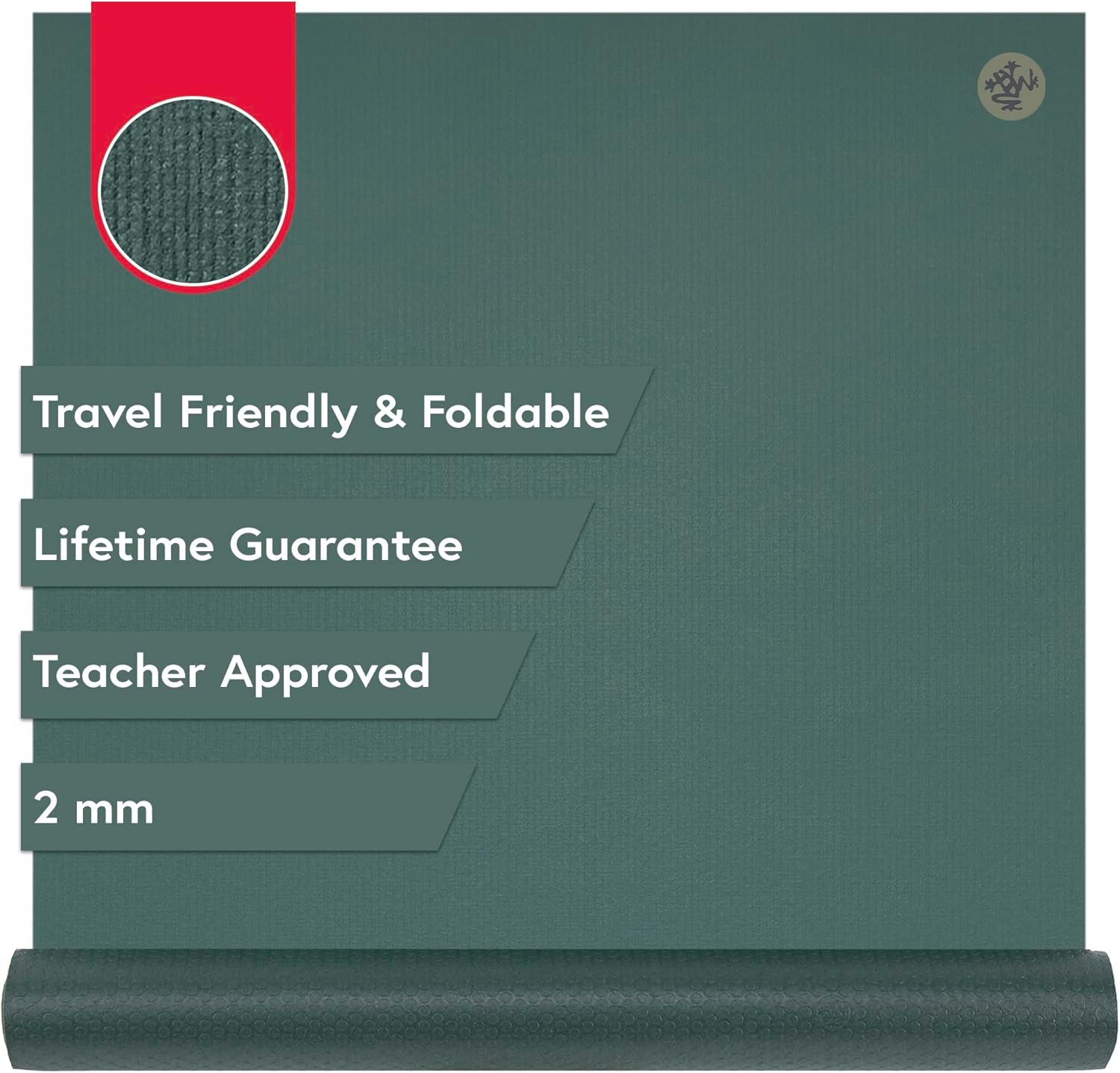 Manduka PRO Travel Yoga Mat &ndash; Foldable, Compact, Great for Travel 2Mm | PVC Foam | Non-Slip | Moisture Resistant | 71&rdquo; X 24&rdquo; image number 3