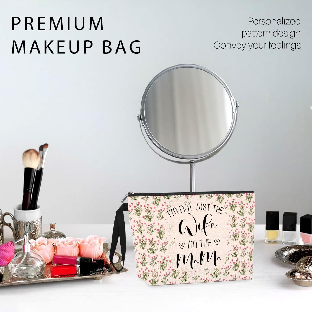 IAXIC Makeup Bag1198, Mom 2, 9.4*6.9 Inches