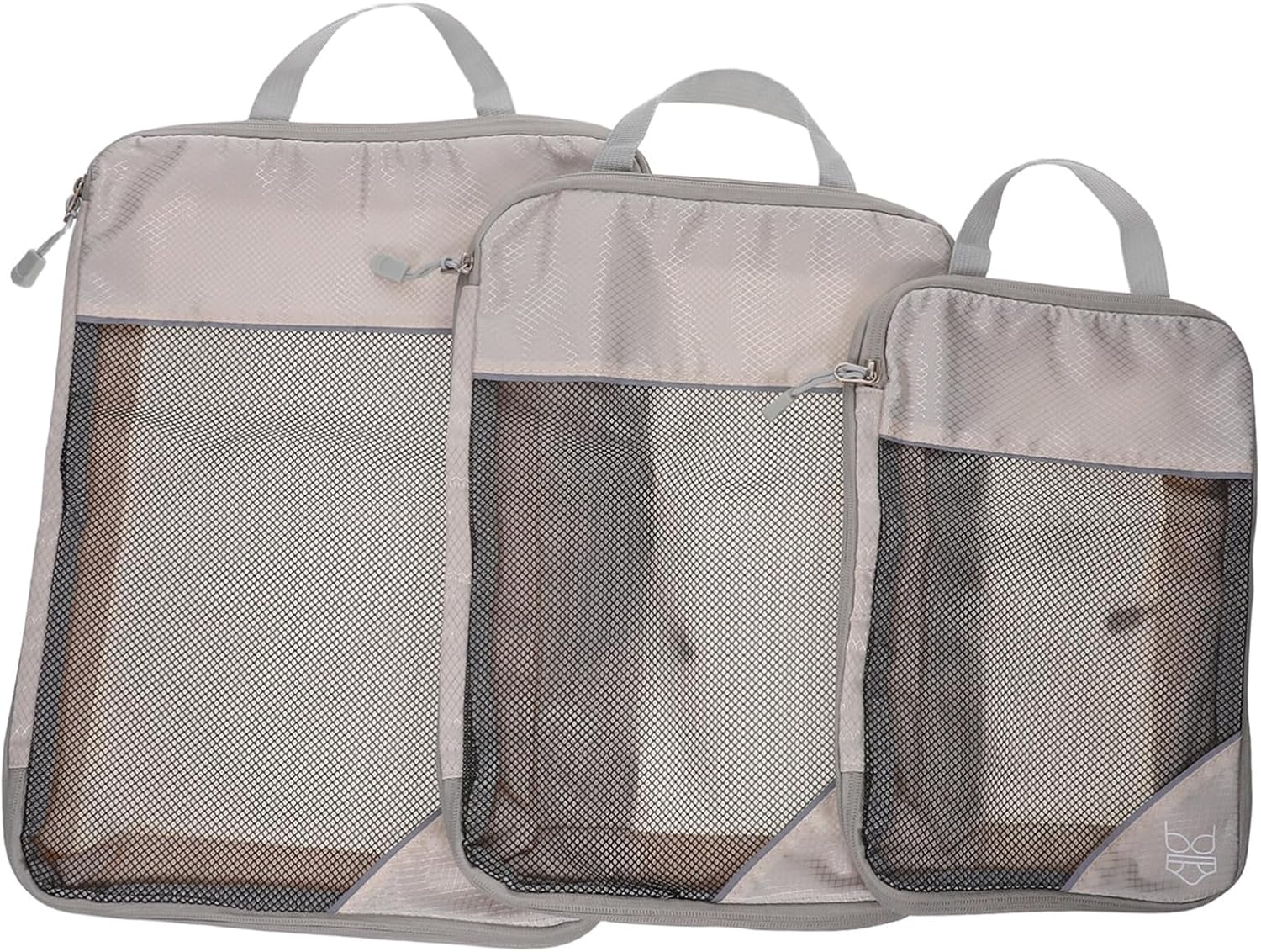 CTIRCHIU 3PCS Travel Packing Organizers Beige Compression Storage Bags for Efficient Suitcase Space Management Self-Compressing Luggage Organizer Cubes for Optimized Packing image number 6