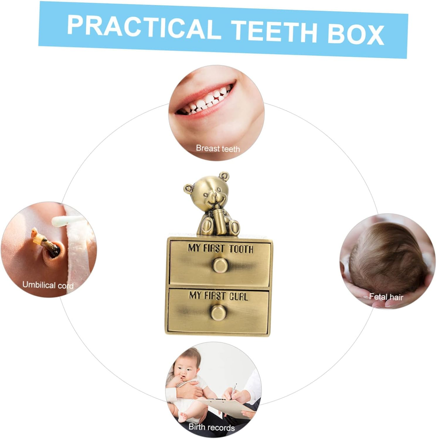 Tooth Storage Box Deciduous Teeth Box for Boy Girl Boy Gifts for Newborn image number 1