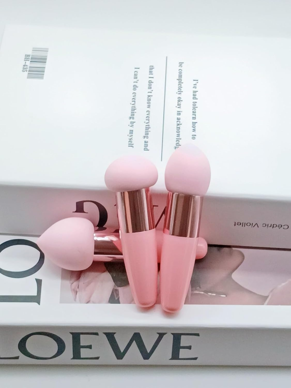 Fokmuaex 3PCS Makeup Sponges Set - Large Beauty Blender with Ergonomic Handle for Liquid, Cream & Powder Foundation, Wet/Dry Use, 3 Styles for Face Contouring & Blending image number 4