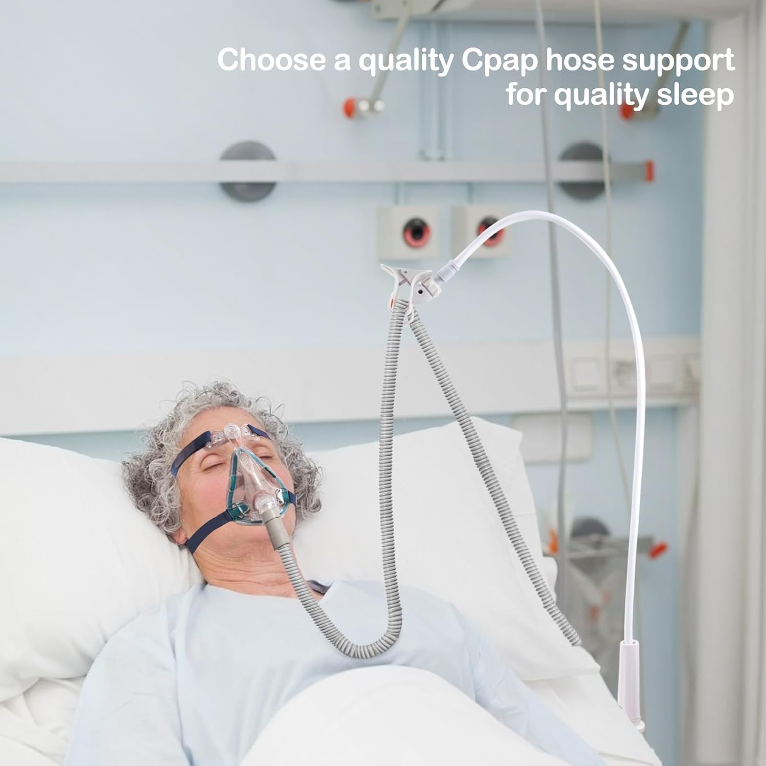 JDFHFGB CPAP Hose Holder, Hose Lift Support, Adjustable Hose Hanger to Prevent Tangling, Leakage & Blockage, Keeps Air Hose Away from Face & Arms for Better Sleep, Fits Any Room, Robust & Flexible Design image number 1