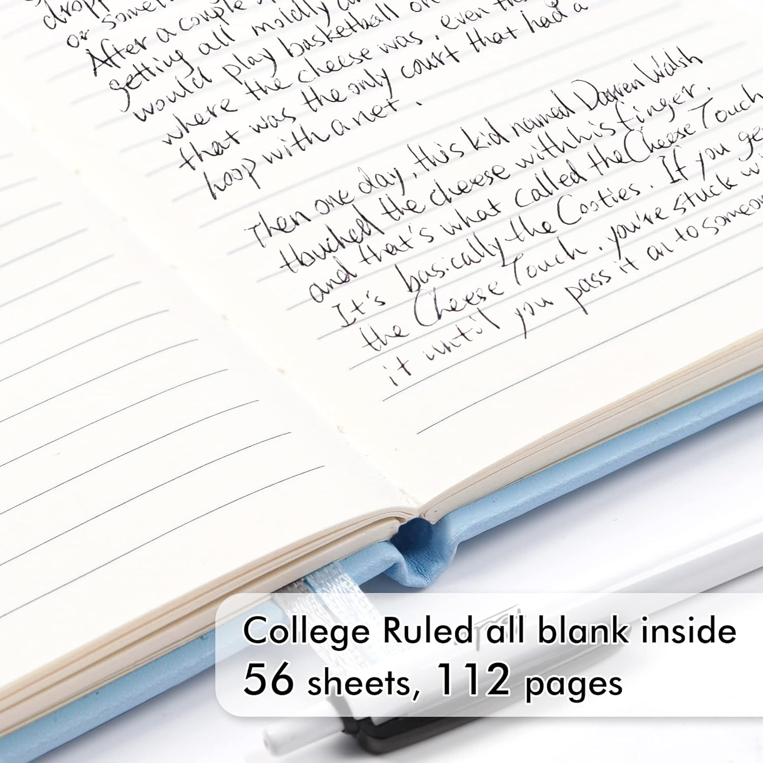 Feela Pocket Notebook Journals, Mini Cute Small Hardcover College Ruled Notepad Office School Supplies, with 3 Black Pens, 3.5&rdquo;X 5.5&rdquo;, 3 Pack, A6, Solid Colors, Gray, Yellow, Light Blue image number 3