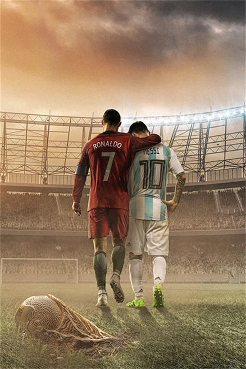 Soccer Superstar Messi Ronaldo Poster for Room Aesthetic Canvas Wall Art Bedroom Decor for Room 40X60Cm Unframed (A)