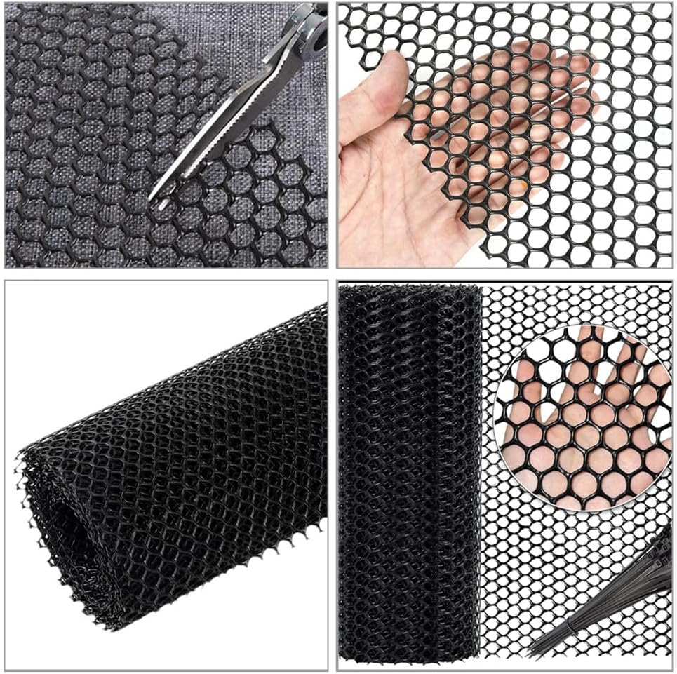 Plastic Chicken Wire Fence Mesh,Plastic Wire Mesh Fence Roll,40 X 300Cm,Plastic Wire Mesh Fence,For Garden Net, Poultry Fencing, Chicken Wire Frame,Animal Cage Fence,Floral Netting (Black)