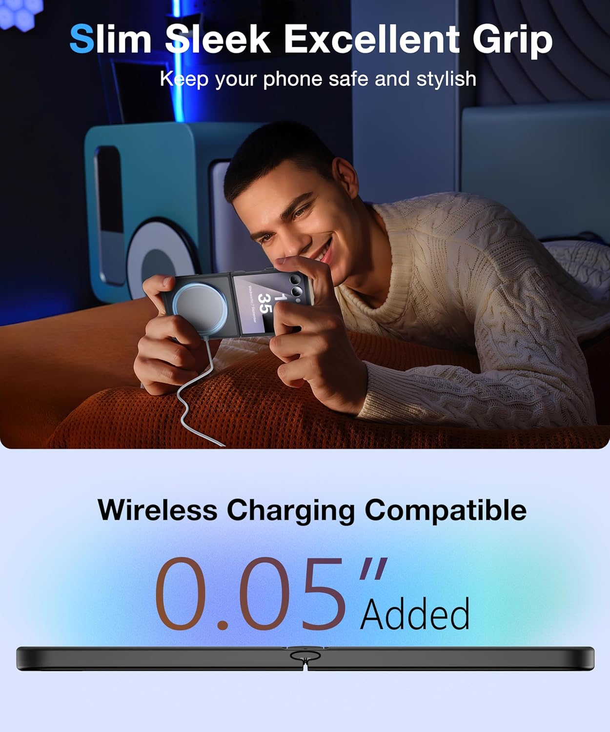 FNDMIL NO.1 Magnetic for Samsung Galaxy Z Flip 7 Case Compatible with Magsafe [Military Grade Drop Tested][Translucent Matte][Anti-Fingerprint] Soft Silicone Bumper for Samsung Flip 7 Case Slim,Black image number 1