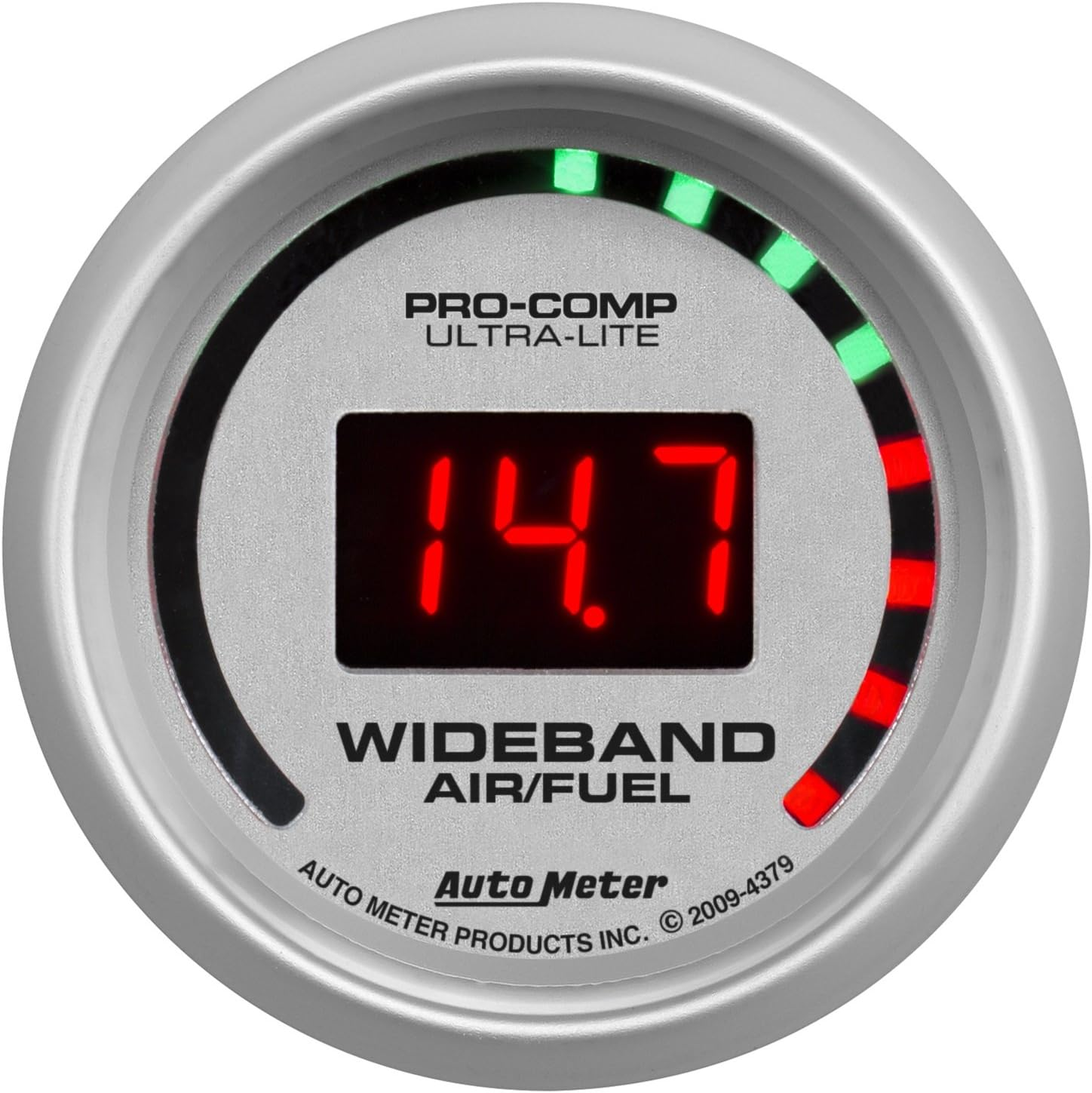 Autometer 4379 Ultra-Lite Digital Air/Fule LED Gauge, Street, 0-5 Ohm Wideband, 2.3125 In.