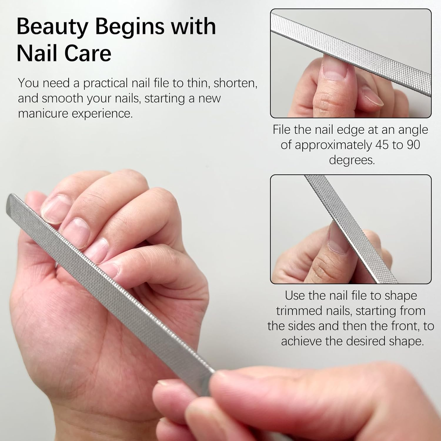 2-Pack Stainless Steel Toe Nail Files, 4-Sided Design for Thick Nails, Ideal for Men, Seniors, and Dogs image number 4