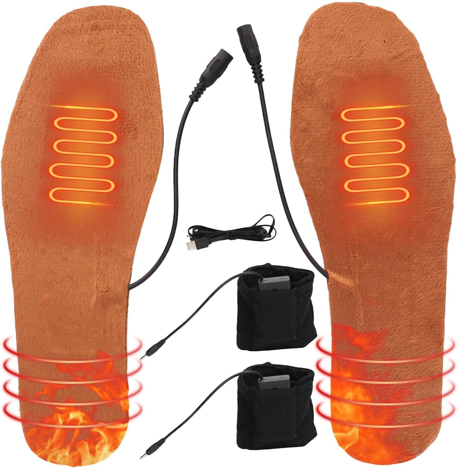 Heated Shoe Inserts Rechargeable - Electric USB Heated Insole,Cuttable Thermal Insoles, Foot Warmer for Outdoor Hunting Fishing Hiking Camping Unisex, Size 36-39/39-44 image number 2