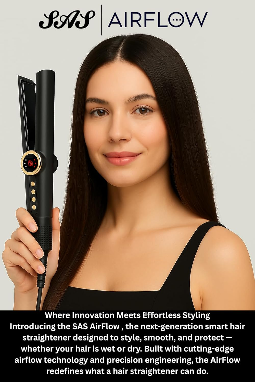 SAS Air Flow 2-In-1 Hair Straightener - Smart Moisture Detection, Negative Ions, No Preheat, Lightweight Design image number 1