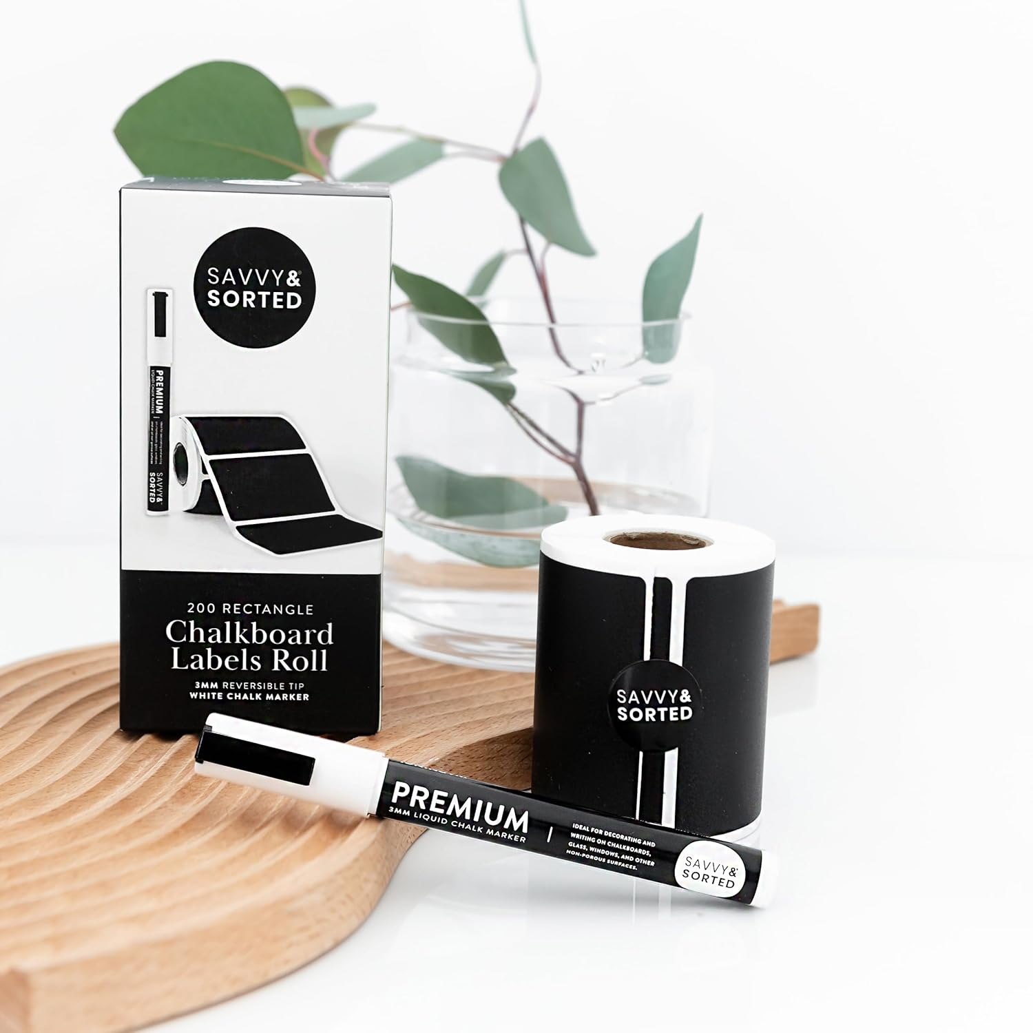 200 Chalkboard Labels for Jars, Chalkboard Stickers Chalk Label for Containers, Pantry Label for Storage Bins, Labels for Organizing, Glass Bottles, Removable Bin Stickers image number 1