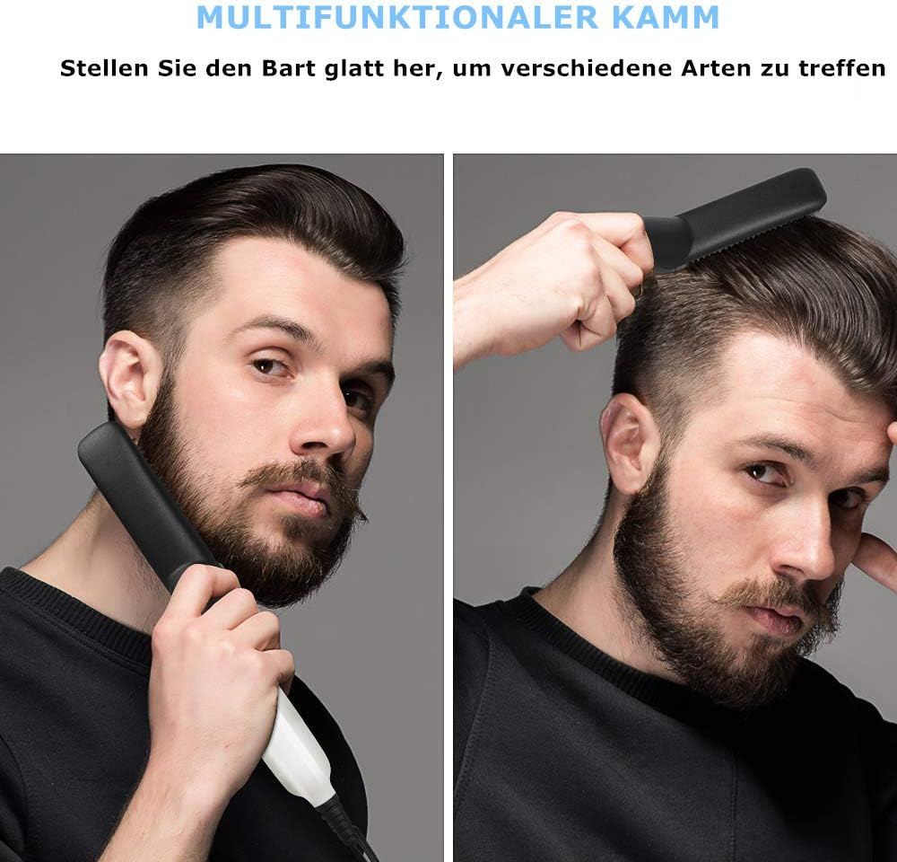 VOARGE Beard Straighteners for Men, Quick Beard Straightener Comb, Multifunctional Hair Curling Curler Beard Comb for Frizzy Beard Hair, DIY Flexible Modelling image number 2