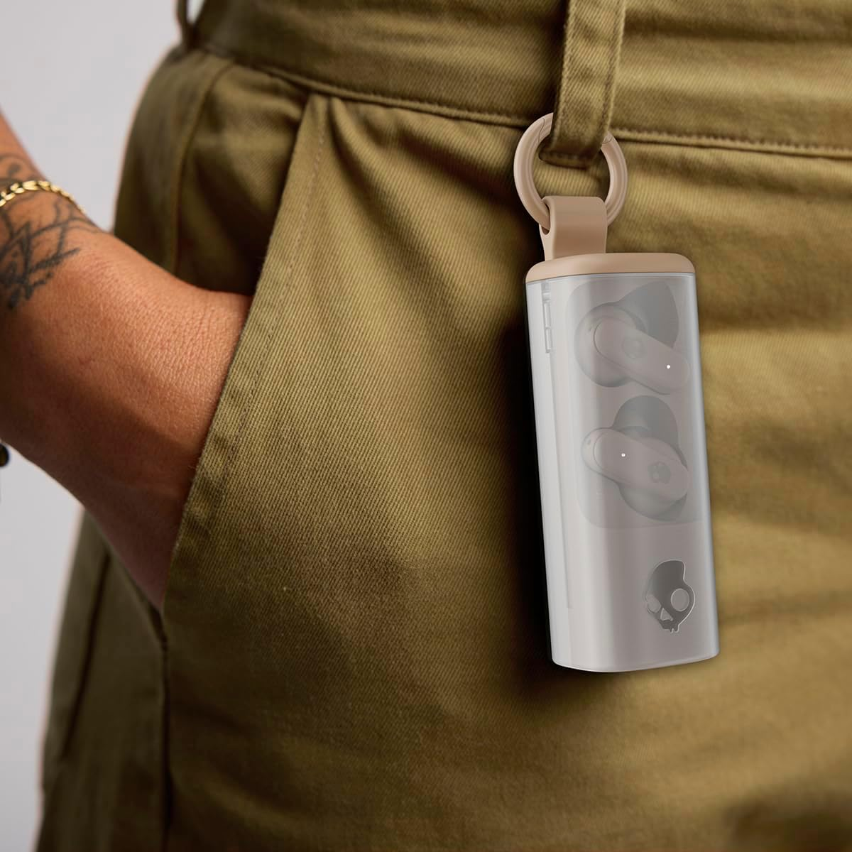 Skullcandy Dime Evo In-Ear Wireless Headphones, 36 Hours Battery Life, Micro, Compatible with Iphone, Android and Bluetooth Devices - Beige