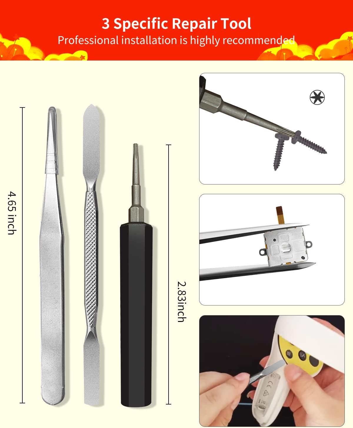 Joystick Replacement Kit for Oculus Quest 2 Controller(9 in One), Oculus Quest 2 Accessories for Oculus Controller, Include 2 Thumb Sticks, T6 Screwdriver, Tweezer, Pry Tool, 4 Thumbstick Grips (9 in One) image number 5