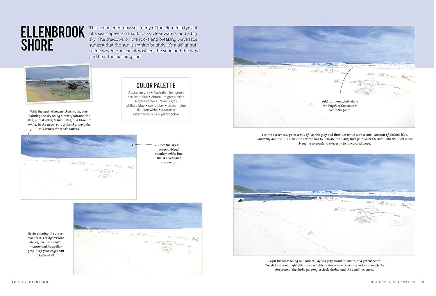 Oil Painting: Oceans & Seascapes (How to Draw and Paint): 91 Step-By-Step Illustrations image number 4