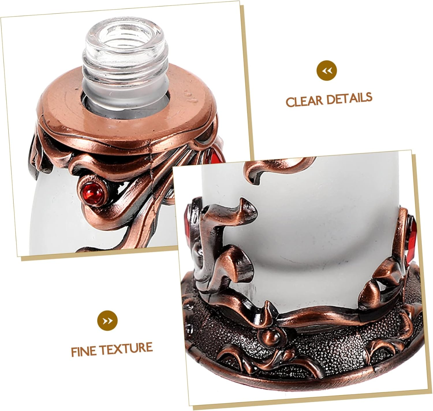 Beavorty 2Pcs Perfume Bottle Essential Oil Bottle Metal Trim Metal Decor Portable Perfume Bottle Vintage Perfume Bottles Retro Decor Vintage Decor Container Alloy Old Fashioned image number 1