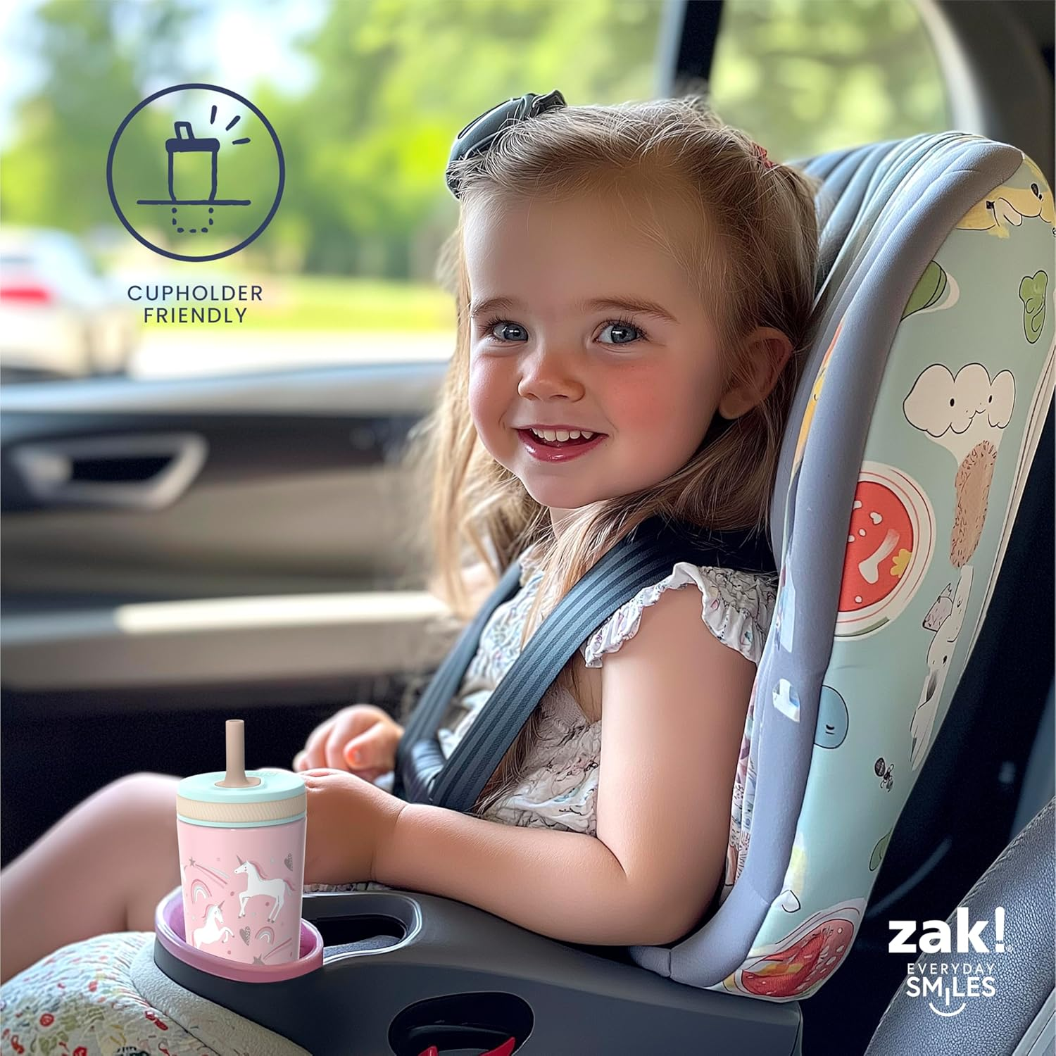 Zak Designs Kelso Toddler Cups for Travel or at Home, 12Oz Vacuum Insulated Stainless Steel Sippy Cup with Leak-Proof Design Is Perfect for Kids (Zaksaurus) image number 5