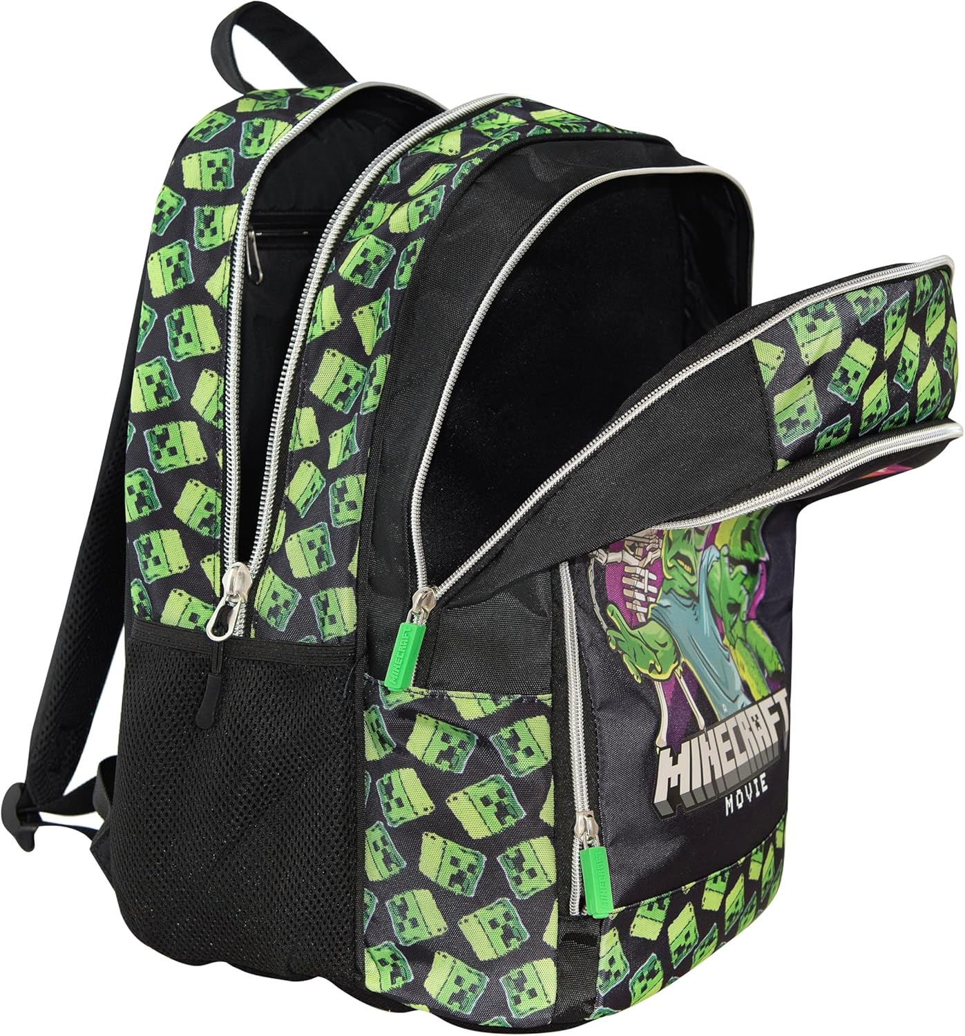 Franco Cosimo Panini Unisex Children'S Zaino Scuola School Backpack Org.Minecraft Movie, Black/Green