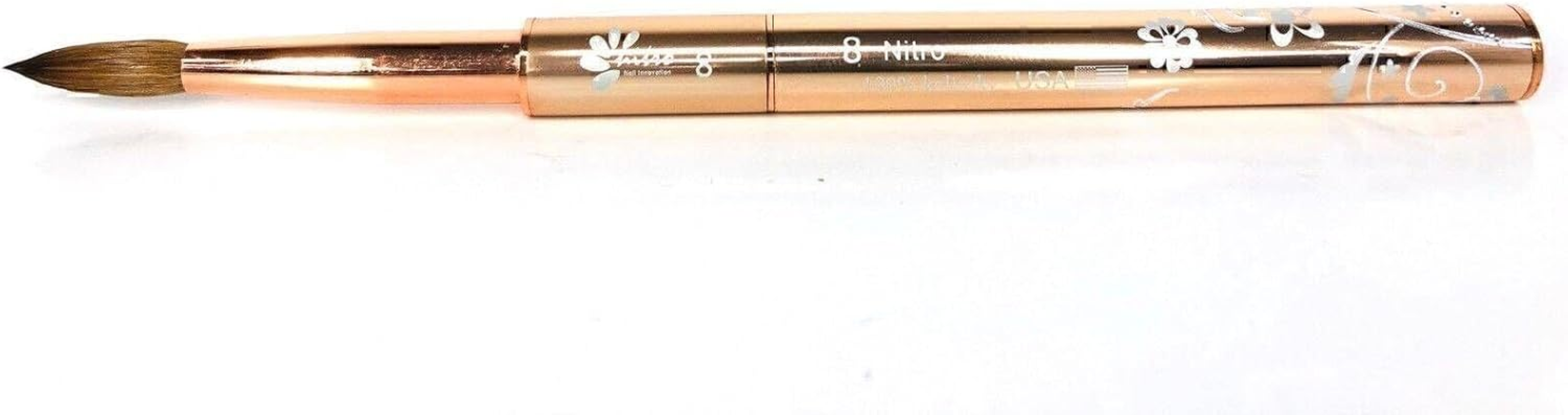 NITRO - Acrylic Kolinsky Nail Brush #08 (Gold)