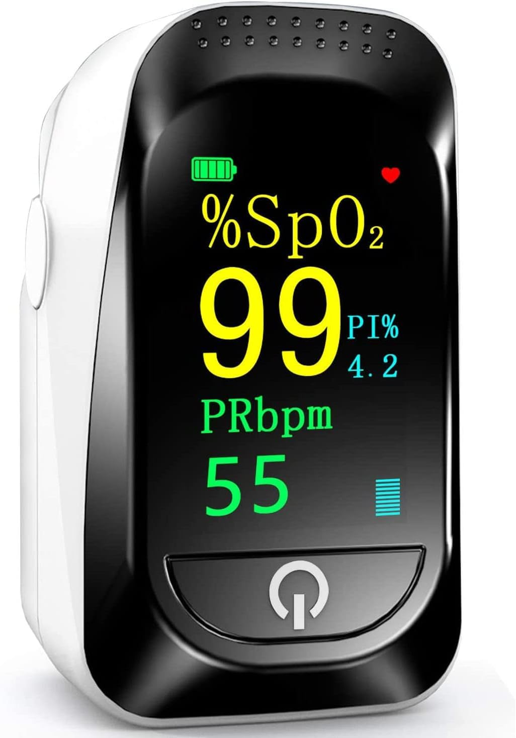 Finger Pulse Oximeter for Home Use Yunsye Portable Fingertip Blood Oxygen Saturation Monitor - Heart Rate Spo2 Level Meter - Oled Screen Sats Probe with Lanyard (White) image number 4