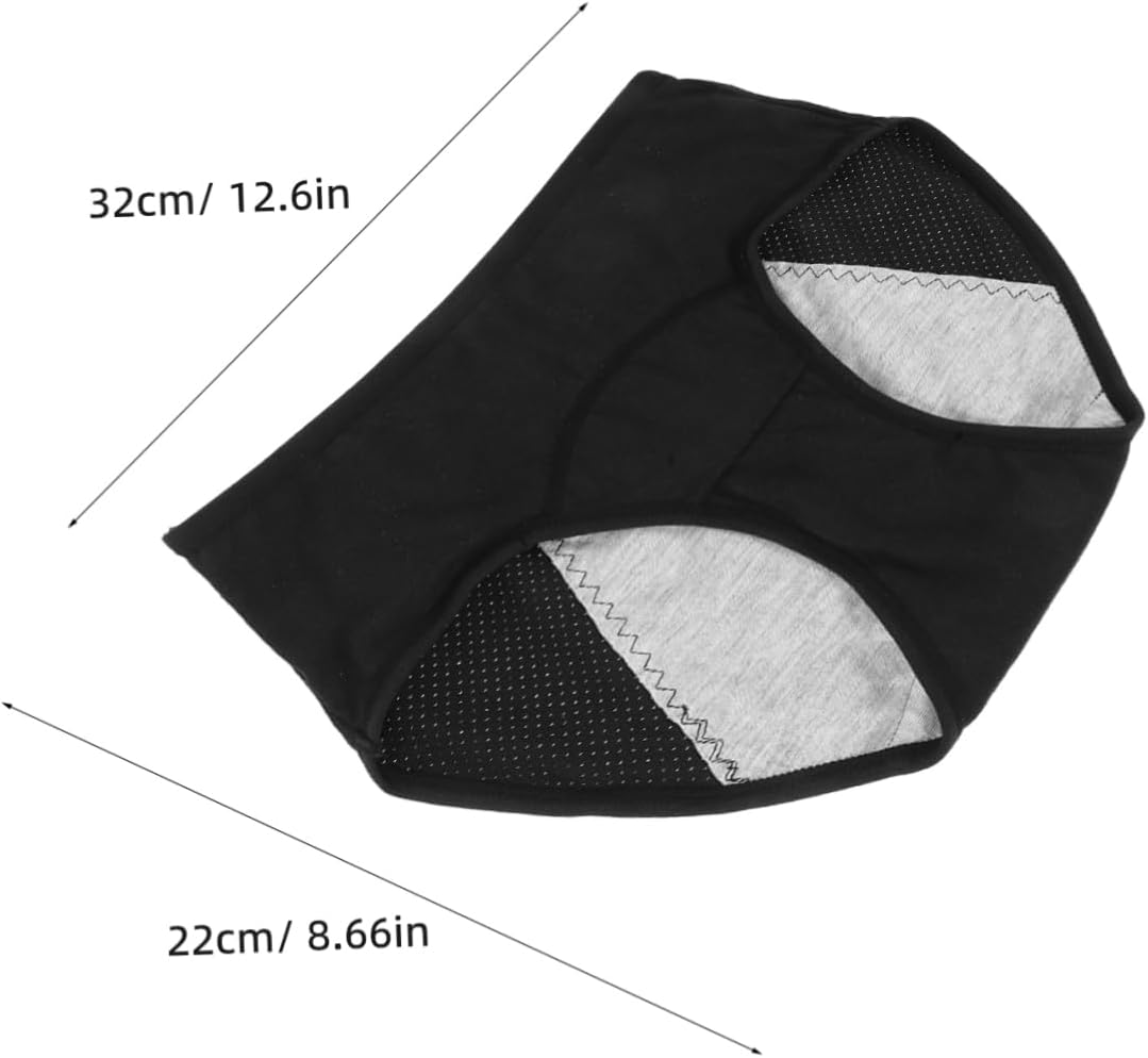 Leak Underwear Women Mid Waisted Period Briefs Comfortable Breathable Cotton Seamless Panties for Secure Fit Suitable for Grey image number 4