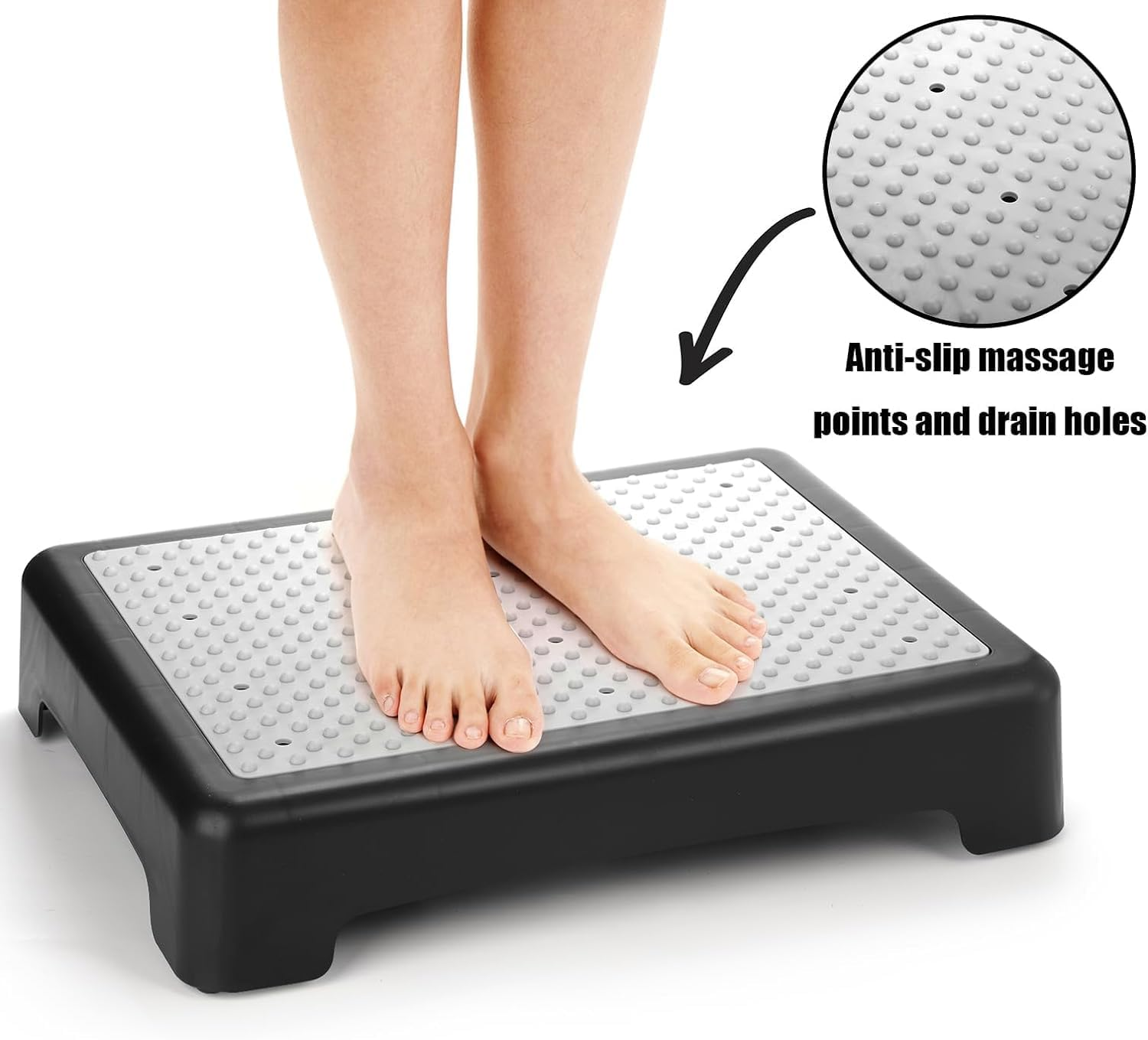 Yunking One Step Stool for Adults and Elderly, Non-Slip Mobility Stepping Stools, Safety High Rise Stairs, 9Cm Portable Step Riser,Half Step for Stairs, Cars, Bed, Chair, Shower image number 2