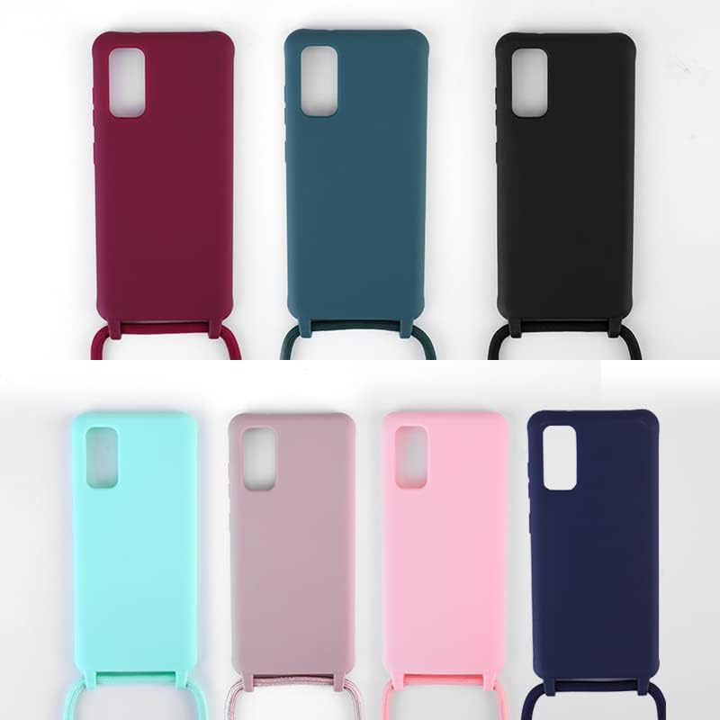 Compatible for Iphone 13 Case,Silicone Crossbody Cover TPU Shell Adjustable Cord Lanyard Slim Stylish Shockproof Case-Wine Red image number 4