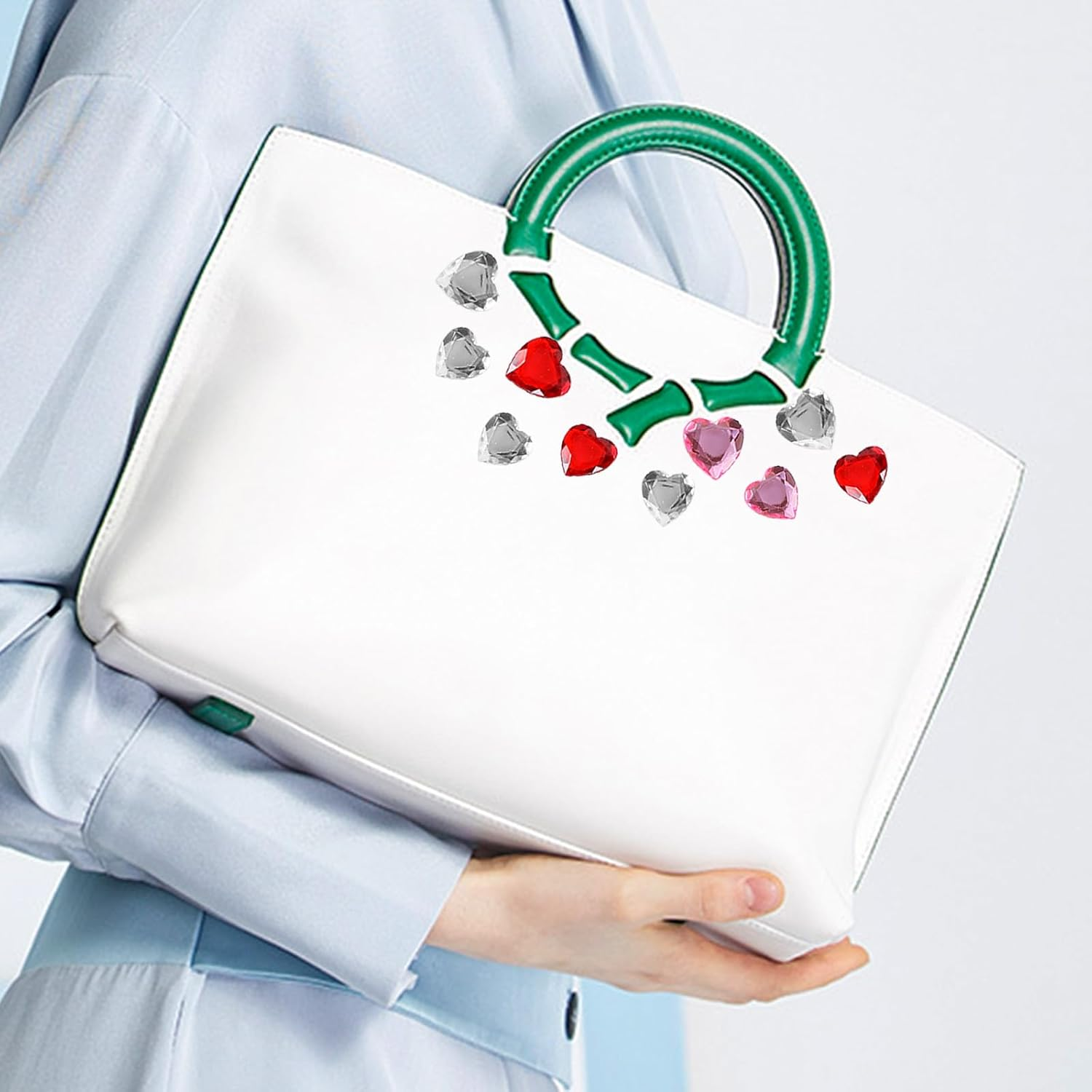 DOITOOL 12 Sheets Adhesive Heart Stickers,Bling Rhinestone Sticker Makeup Gems Stickers for Face Body Eye Nail,Decorative Stickers for Valentine'S Day Wedding Craft